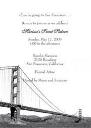 San Francisco Theme Invitations